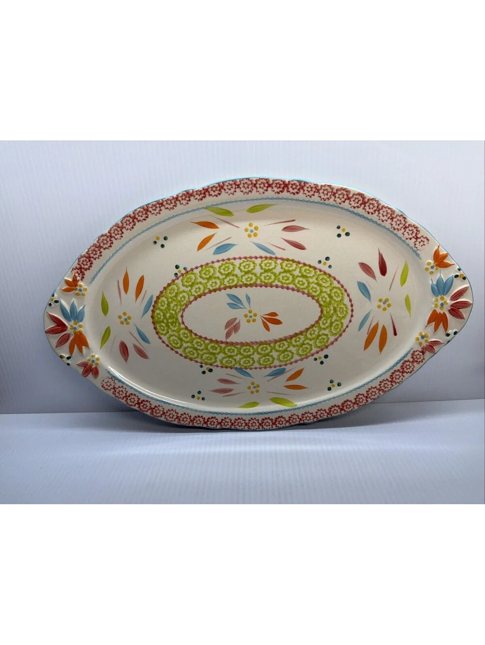 Temptations Tara Old World Springfetti Oval Serving Platter 18
